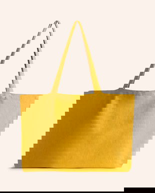 Calma House geantă de plajă din in Lino 46 x 19 x 40 cm culoarea galben