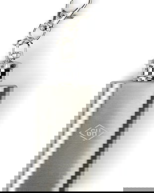 Gentlemen's Hardware breloc cu ploscă Mini Hip Flask 28 ml culoarea gri