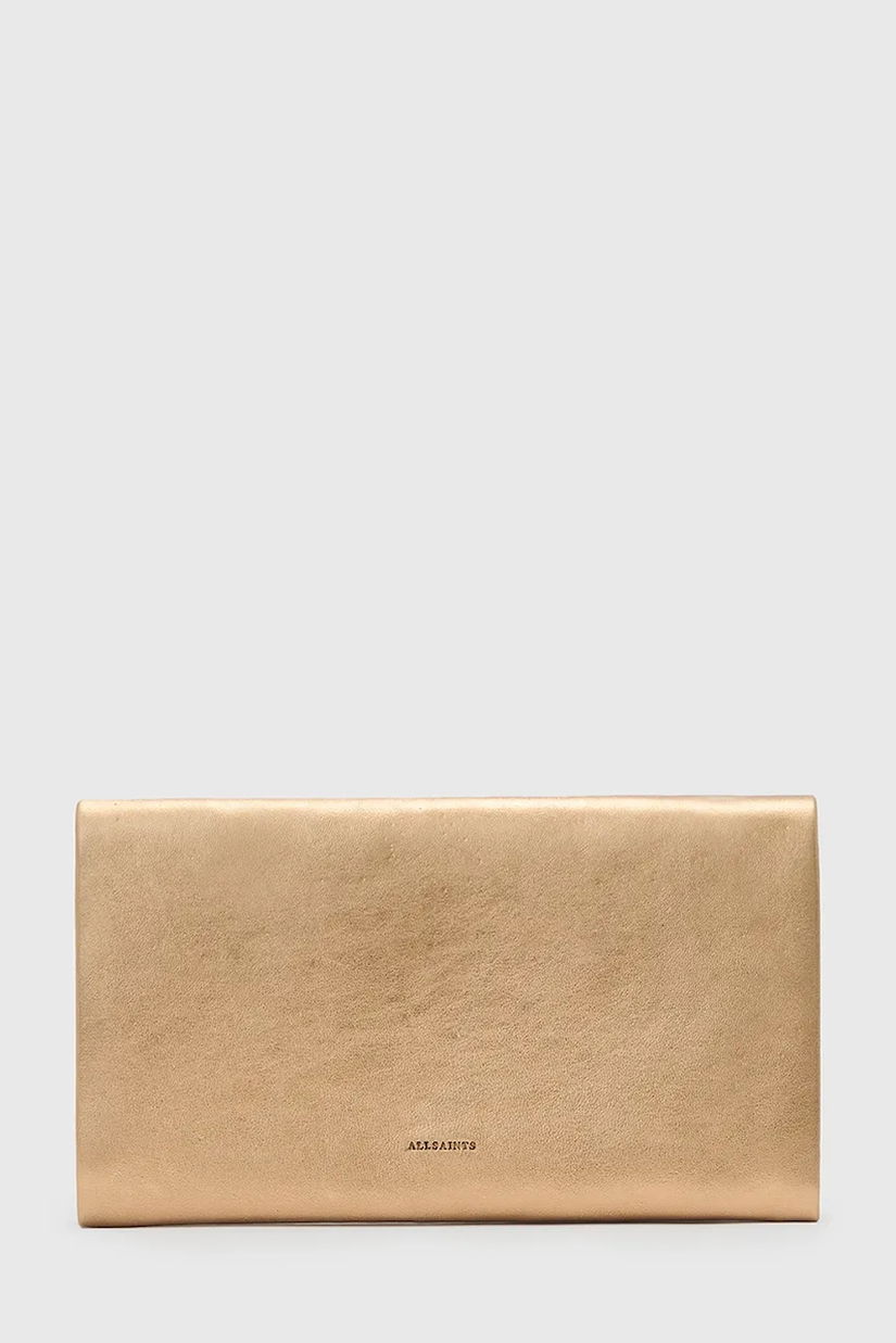 AllSaints portofel de piele HARLUNA culoarea auriu, W208XD