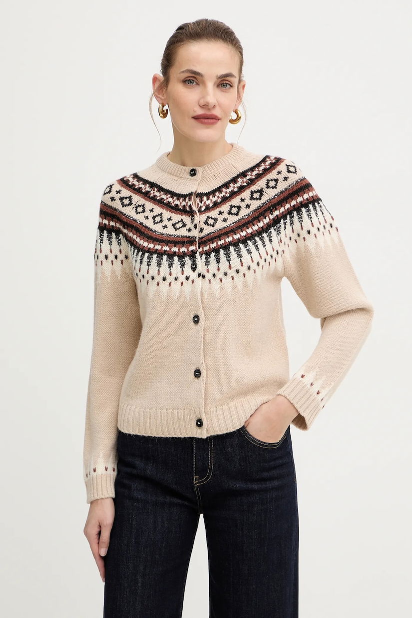 Weekend Max Mara cardigan din amestec de lână CABIRIA culoarea bej, 2525346033600