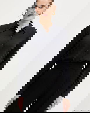 Silvian Heach cămașă BEKUY culoarea negru, cu guler clasic, regular, GPA25005CA