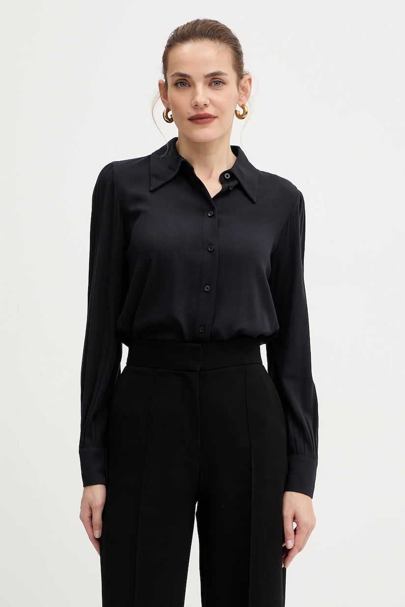 Silvian Heach cămașă BEKUY culoarea negru, cu guler clasic, regular, GPA25005CA