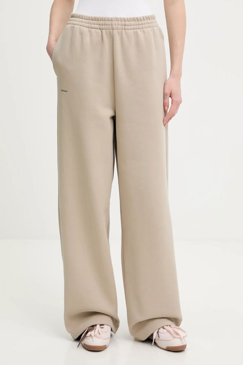 Pangaia pantaloni de trening din bumbac culoarea bej, uni, 10002676