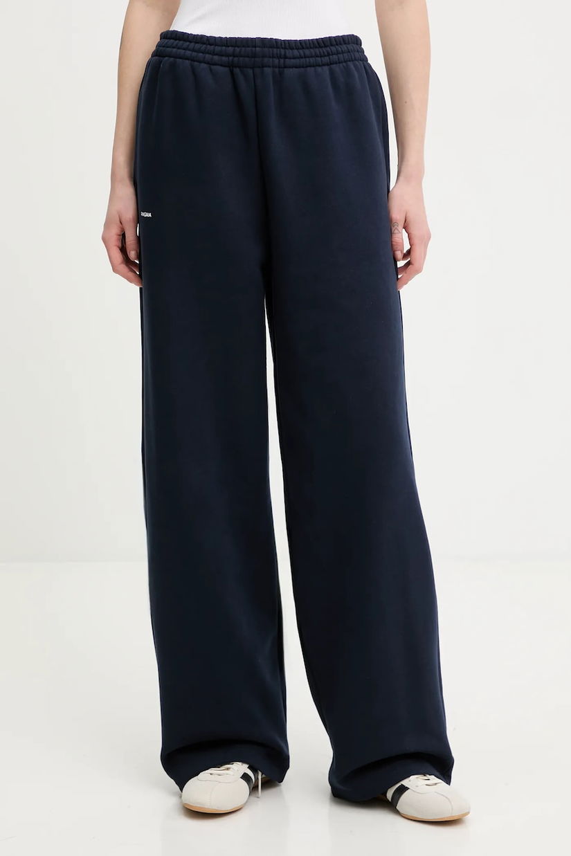 Pangaia pantaloni de trening din bumbac culoarea bleumarin, uni, 10002676