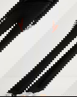 MICHAEL Michael Kors pantaloni culoarea negru, evazați, high waist, MF530W51RE