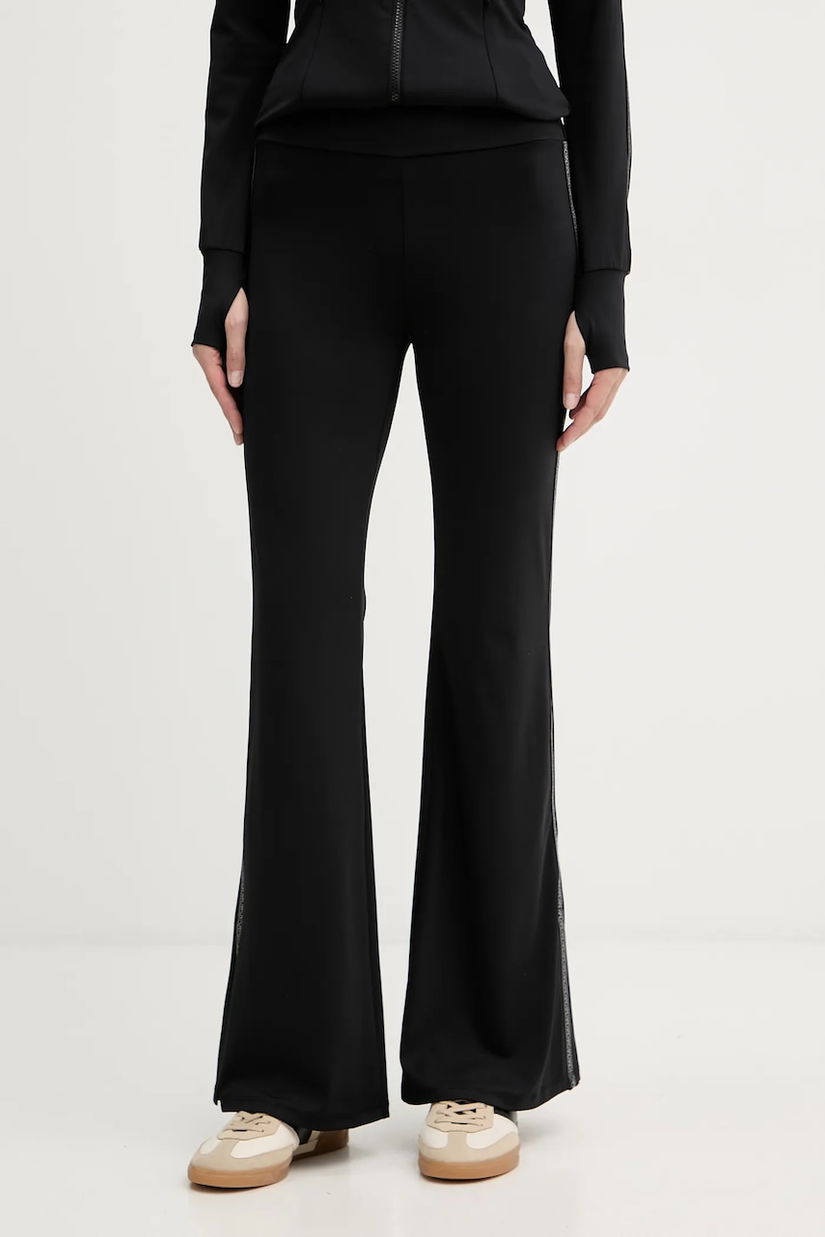 MICHAEL Michael Kors pantaloni culoarea negru, evazați, high waist, MF530W51RE