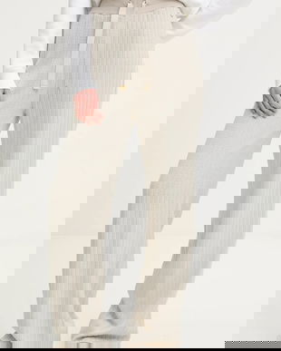 Colmar pantaloni culoarea bej, lat, high waist, 9257.9ZX