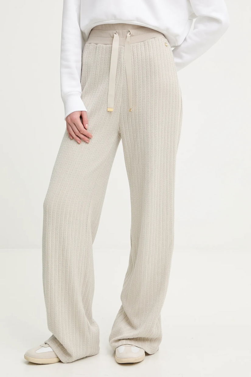Colmar pantaloni culoarea bej, lat, high waist, 9257.9ZX