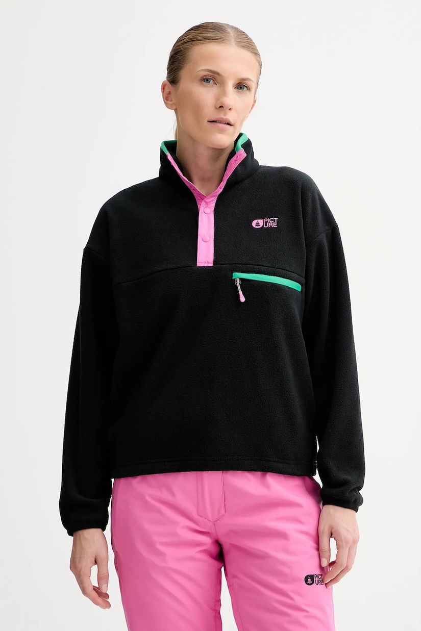 Picture hanorac fleece Arcca culoarea negru, uni, SWT0182