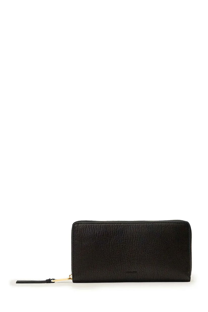 AllSaints portofel de piele TRAVEL culoarea negru, W277XD
