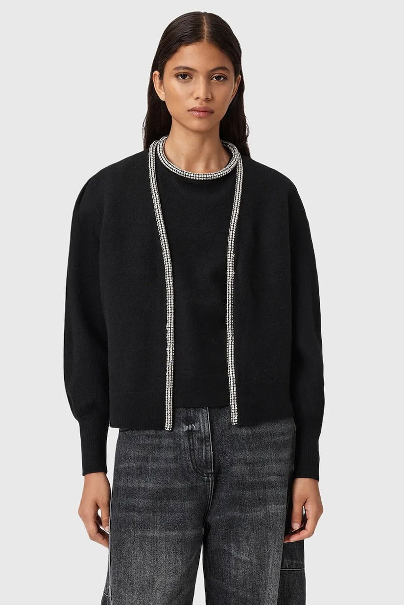 AllSaints cardigan din lână ODELL culoarea negru, W033KD