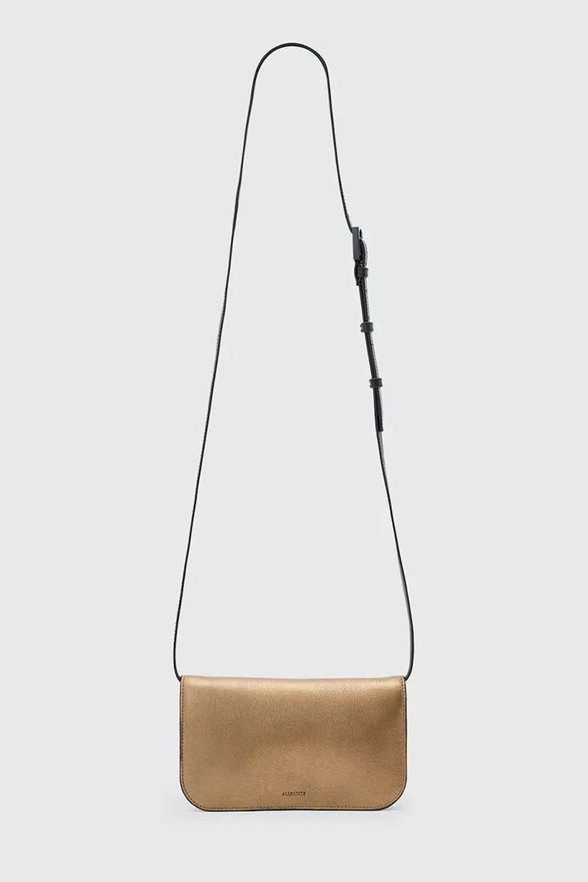 AllSaints poșetă de piele MAEVE culoarea auriu, W275XD