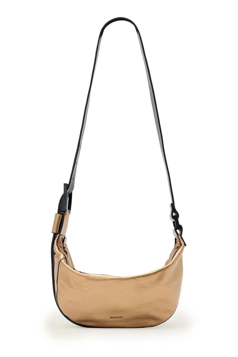 AllSaints poșetă de piele LUNA culoarea auriu, W194XD