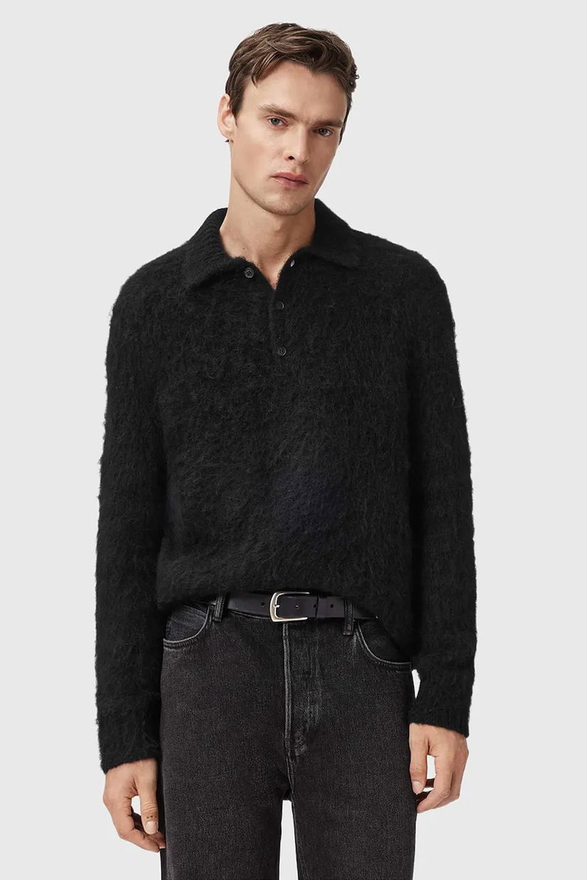 AllSaints pulover din amestec de lână SONNY culoarea negru, M014KC
