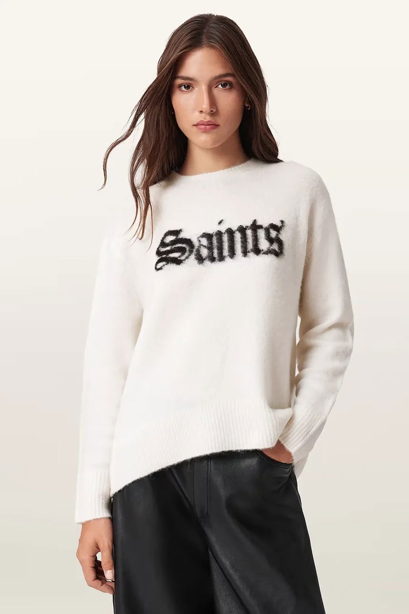 AllSaints pulover din amestec de lână SAINTS culoarea negru, W100KD