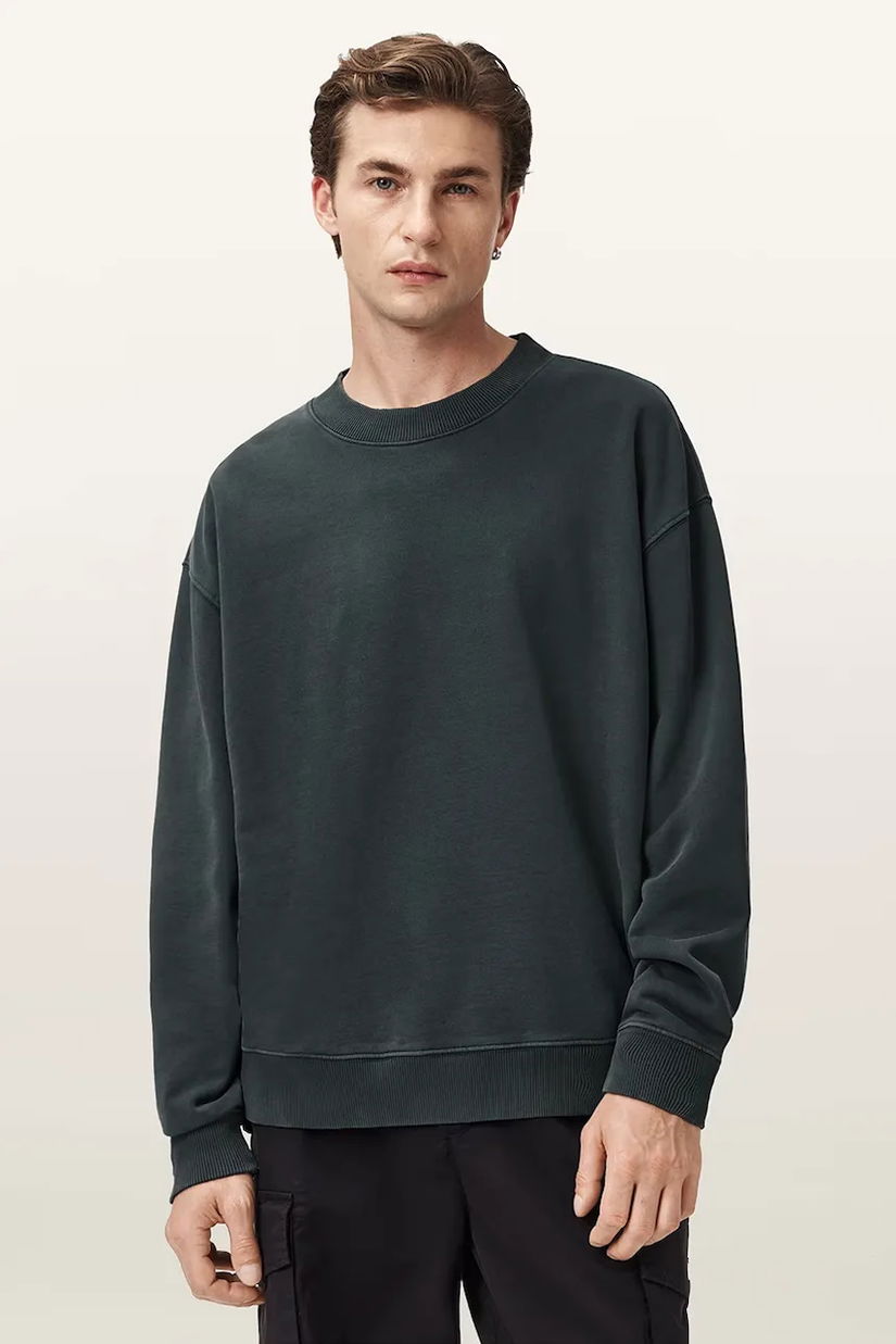 AllSaints hanorac de bumbac MILO culoarea gri, cu imprimeu, M008ND