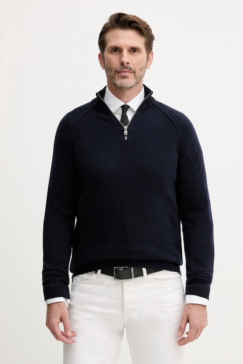 United Colors of Benetton pulover de lână culoarea bleumarin, cu turtleneck, 1006U202B