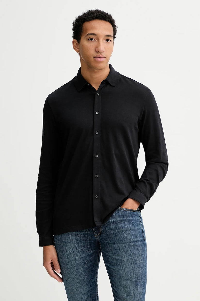 Marc O'Polo cămașă din bumbac culoarea negru, cu guler clasic, regular, 529214455042