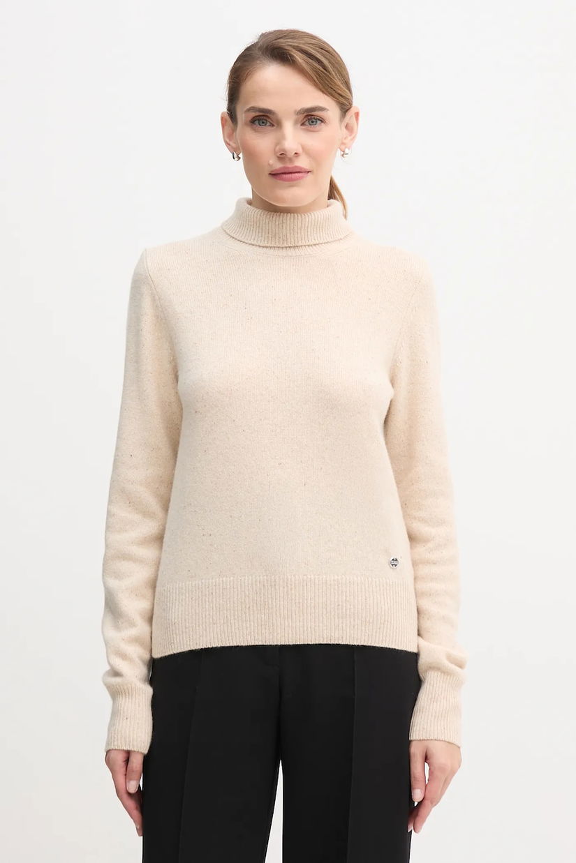 Colmar pulover din amestec de lână culoarea bej, light, cu guler, 4300.3ZQ