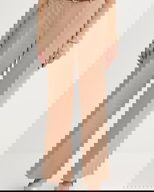 Marc Aurel pantaloni culoarea bej, lat, high waist, 1923-2000-93485