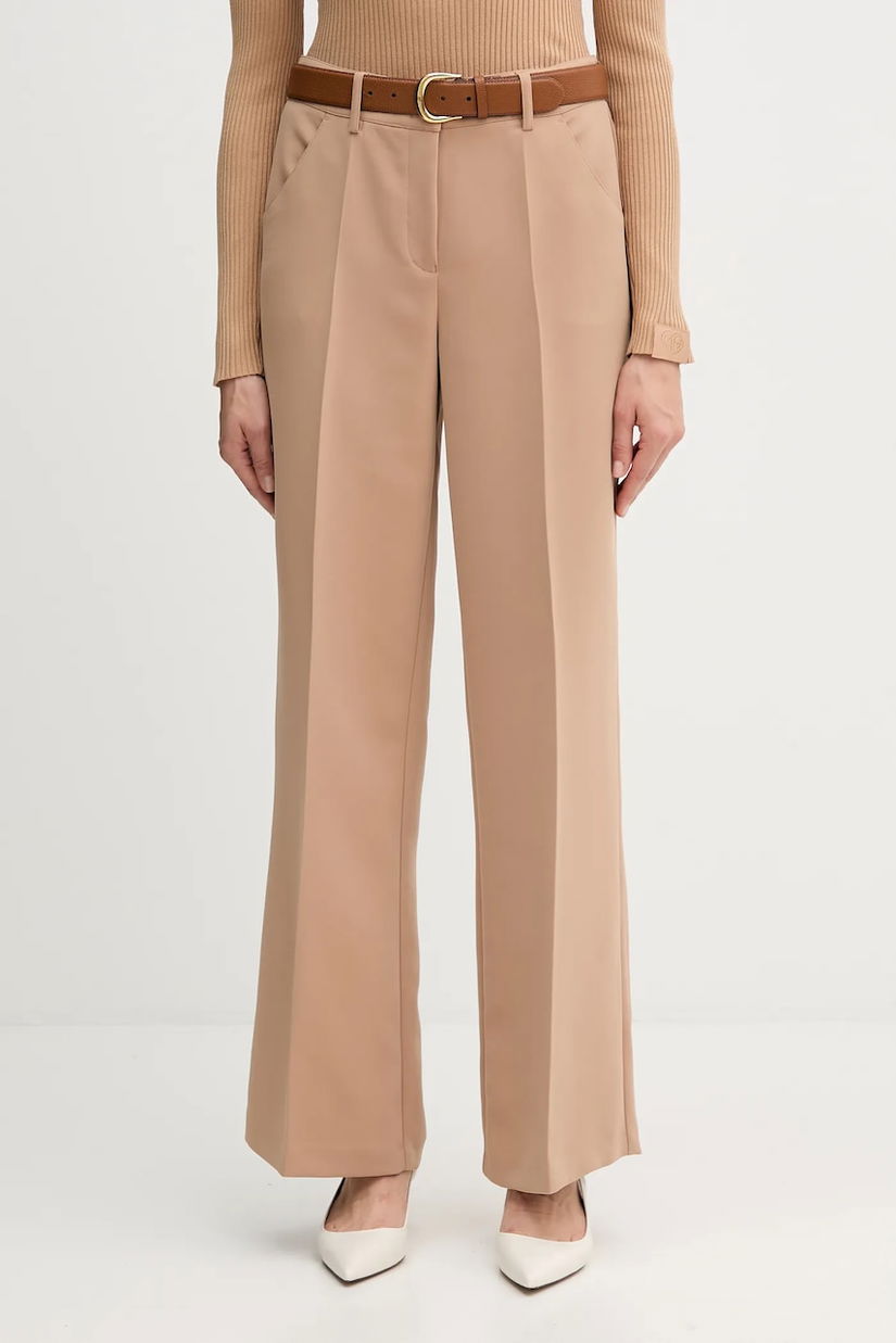 Marc Aurel pantaloni culoarea bej, lat, high waist, 1923-2000-93485