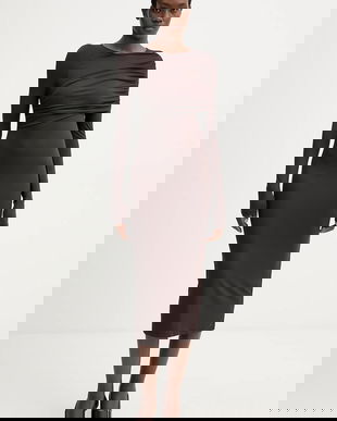 Aniye By rochie culoarea maro, midi, mulată, 181294