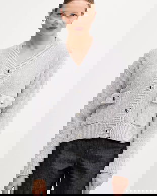 Marc Aurel cardigan culoarea gri, 8051-8000-82101