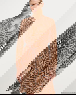 Marc Aurel rochie din viscoză culoarea maro, mini, oversize, 6577-1000-24812