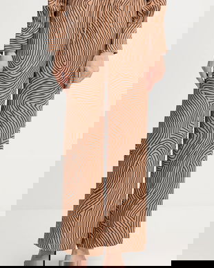 Marc Aurel pantaloni culoarea maro, lat, high waist, 1853-1002-24812