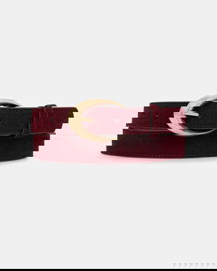 Answear.LAB curea din piele intoarsa culoarea bordo