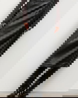 Answear.LAB fusta culoarea negru, midi, drept