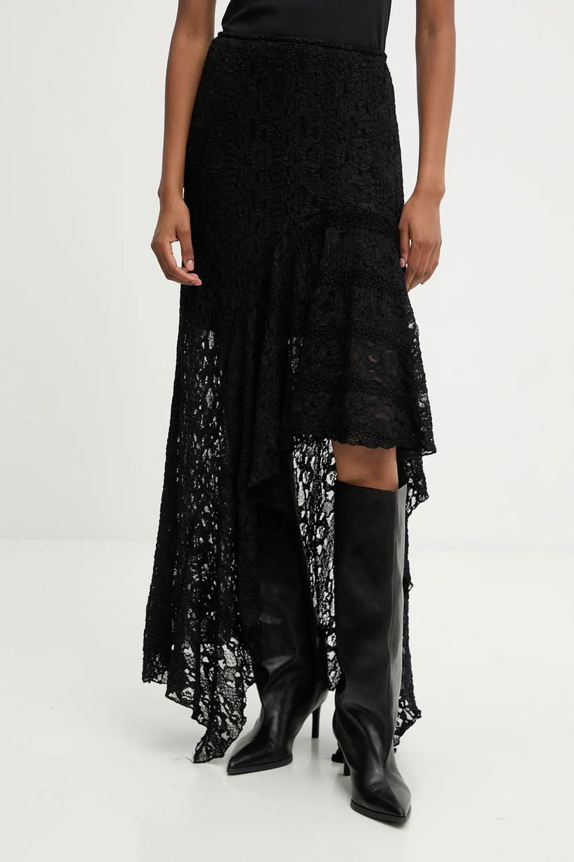 Answear.LAB fusta culoarea negru, midi, evazati