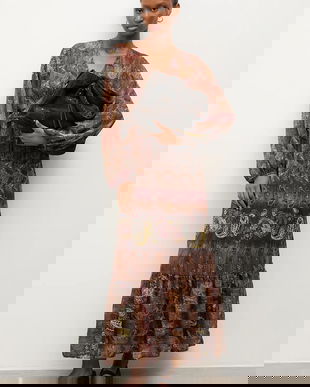 Answear.LAB rochie culoarea maro, maxi, evazati