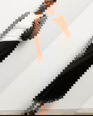 Answear.LAB fusta culoarea negru, maxi, evazati