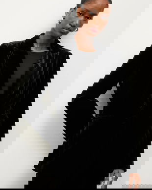 Answear.LAB jachetă de catifea culoarea negru, un singur rand de nasturi, neted