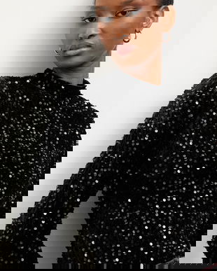 Answear.LAB body din catifea culoarea negru, neted