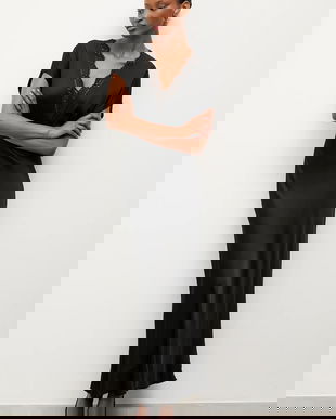 Answear.LAB rochie culoarea negru, maxi, evazati