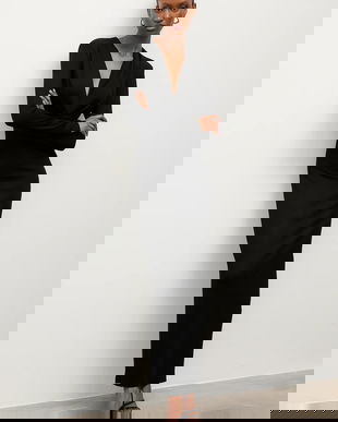 Answear.LAB rochie culoarea negru, maxi, mulata