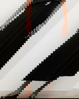 Answear.LAB fusta culoarea negru, midi, evazati