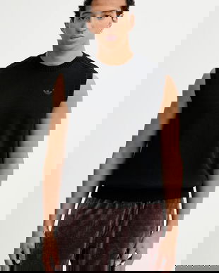 adidas Originals vestă P Ess Knit Vest culoarea negru, light, JY2651