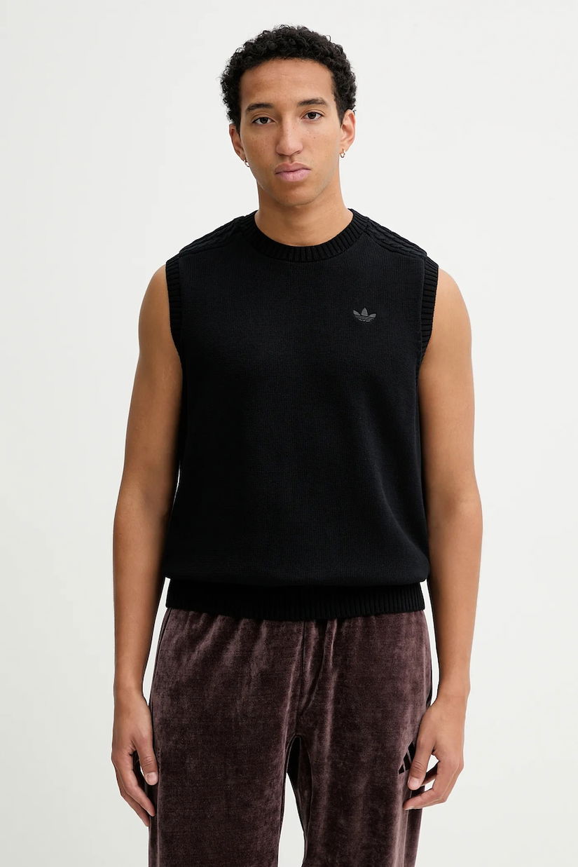 adidas Originals vestă P Ess Knit Vest culoarea negru, light, JY2651
