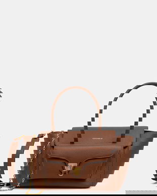 Coccinelle poșetă de piele DOUBLE BEAT culoarea negru, E1.T8A.18.02.01