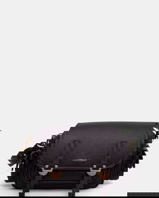 Coccinelle poșetă de piele COCCINELLECAMPUS culoarea negru, RFF 15 02 01