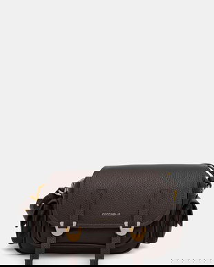 Coccinelle poșetă de piele COCCINELLECAMPUS culoarea negru, RFF 15 02 01