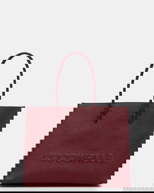 Coccinelle poșetă de piele COCCINELLEMYRTHA MAXI LOG culoarea negru, E1 QBB 18 02 01