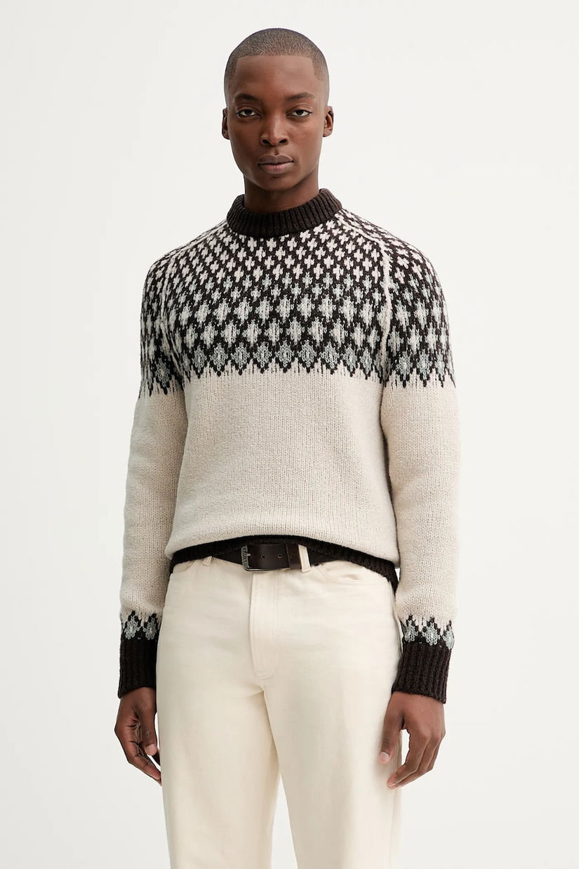 Marc O'Polo pulover din amestec de lână culoarea bej, călduros, 530509860194