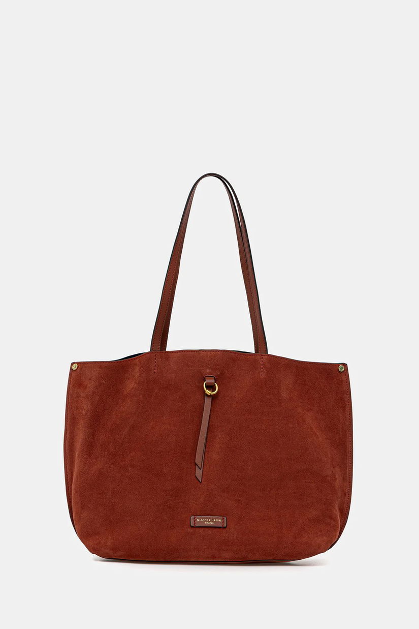 Gianni Chiarini geantă de mână din piele întoarsă EGLE culoarea maro, BS.11485.CM