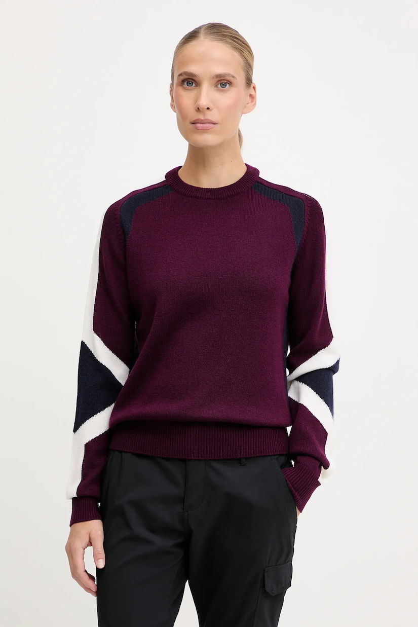 Fusalp pulover de lână Rivena culoarea bordo, light, I1113