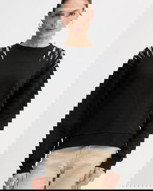 Pepe Jeans bluză culoarea negru, cu imprimeu, PL5800024