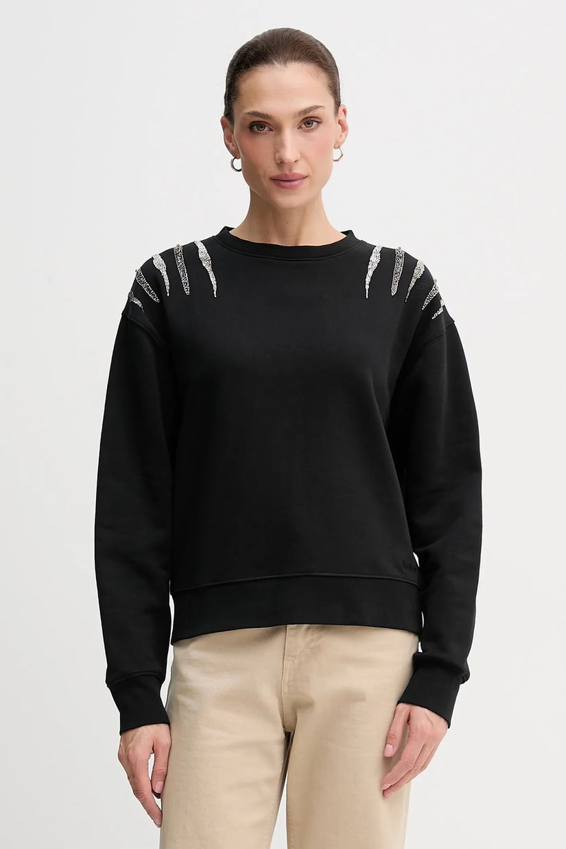 Pepe Jeans bluză culoarea negru, cu imprimeu, PL5800024